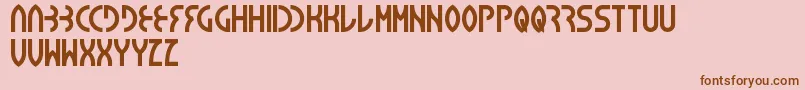 Seba-Schriftart – Braune Schriften auf rosa Hintergrund