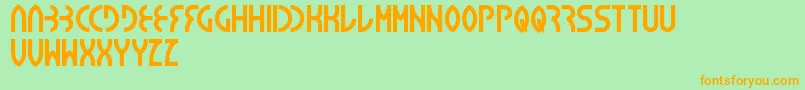 Seba Font – Orange Fonts on Green Background