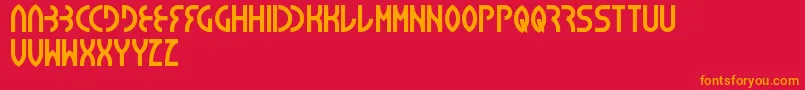 Seba Font – Orange Fonts on Red Background