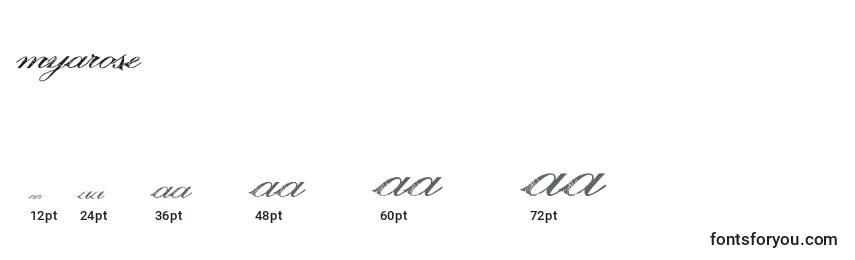 Размеры шрифта Myarose