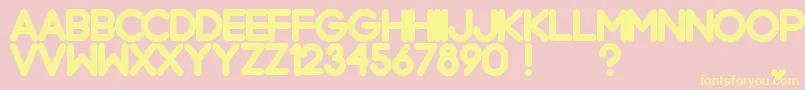 ChromeblackNormal-Schriftart – Gelbe Schriften auf rosa Hintergrund