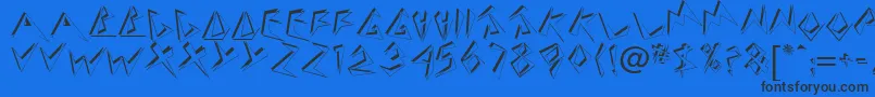 TwosieDisplayCapsSsi-fontti – mustat fontit sinisellä taustalla
