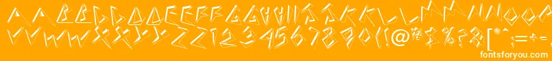TwosieDisplayCapsSsi-fontti – valkoiset fontit oranssilla taustalla