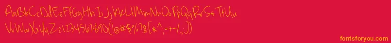 MckennaLight Font – Orange Fonts on Red Background