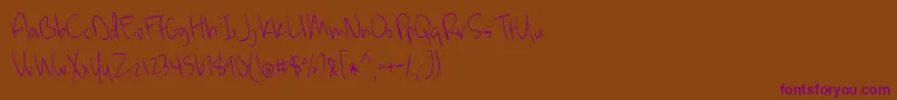 MckennaLight Font – Purple Fonts on Brown Background