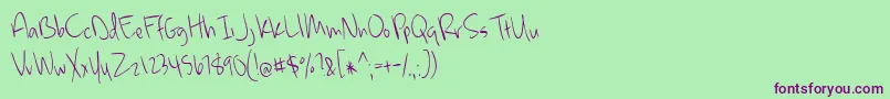 MckennaLight Font – Purple Fonts on Green Background