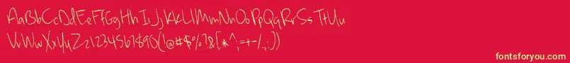 MckennaLight Font – Yellow Fonts on Red Background