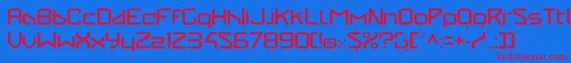 StealwerksClosedregular Font – Red Fonts on Blue Background