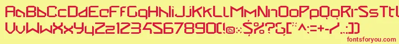 StealwerksClosedregular Font – Red Fonts on Yellow Background