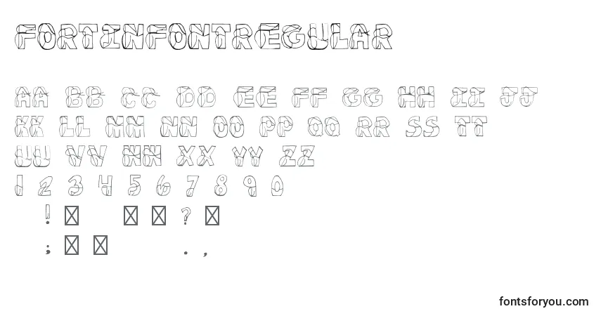 Schriftart FortinfontRegular – Alphabet, Zahlen, spezielle Symbole