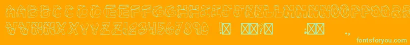 FortinfontRegular Font – Green Fonts on Orange Background