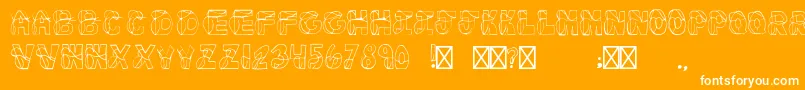 FortinfontRegular-Schriftart – Weiße Schriften auf orangefarbenem Hintergrund