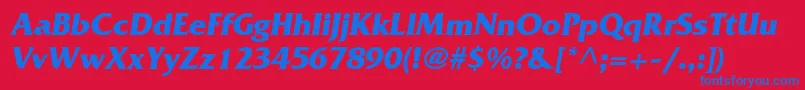 AgfriquercBolditalic Font – Blue Fonts on Red Background