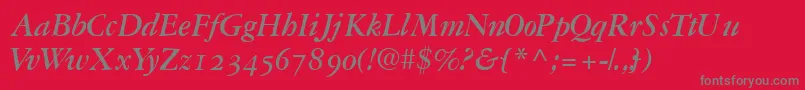 フォントGaramondrepriseosssk – 赤い背景に灰色の文字