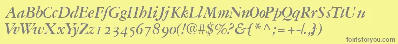 Garamondrepriseosssk Font – Gray Fonts on Yellow Background