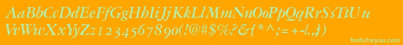 Garamondrepriseosssk Font – Green Fonts on Orange Background