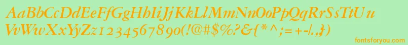 Garamondrepriseosssk Font – Orange Fonts on Green Background