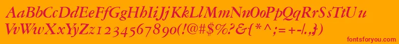 Garamondrepriseosssk Font – Red Fonts on Orange Background
