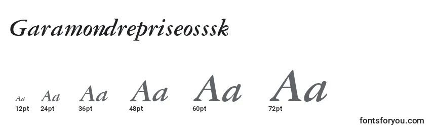 Размеры шрифта Garamondrepriseosssk