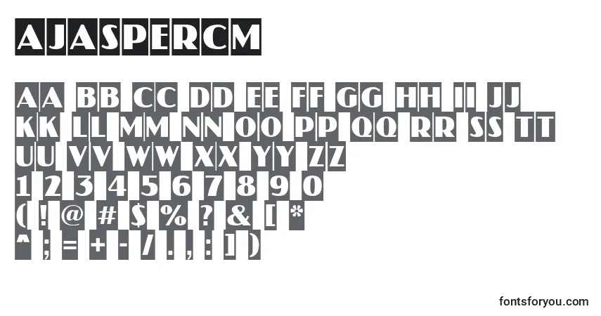 Шрифт AJaspercm – алфавит, цифры, специальные символы