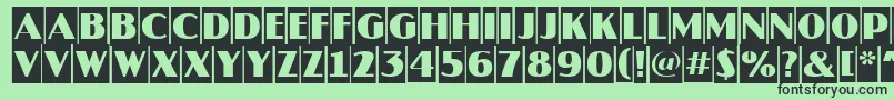 Fonte AJaspercm – fontes pretas em um fundo verde