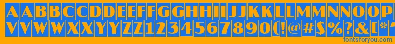 AJaspercm Font – Blue Fonts on Orange Background