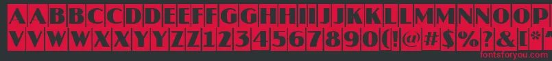 AJaspercm-fontti – punaiset fontit mustalla taustalla