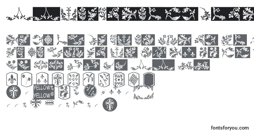 A fonte YyOldEnglishDingbats – alfabeto, números, caracteres especiais