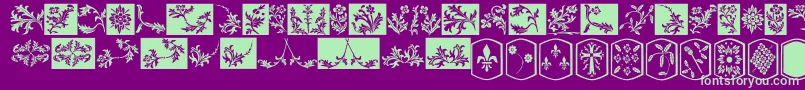 YyOldEnglishDingbats Font – Green Fonts on Purple Background