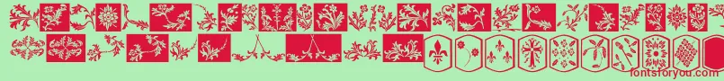 YyOldEnglishDingbats Font – Red Fonts on Green Background