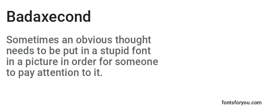 Review of the Badaxecond Font