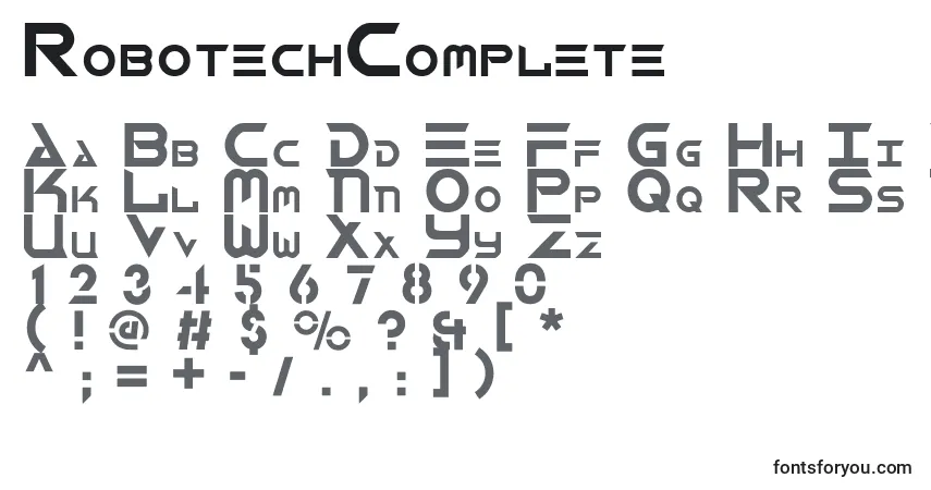 Police RobotechComplete - Alphabet, Chiffres, Caractères Spéciaux