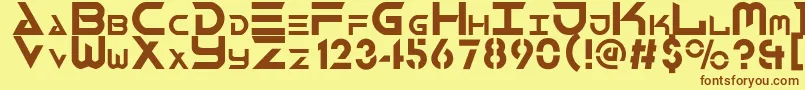 RobotechComplete Font – Brown Fonts on Yellow Background