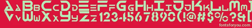 RobotechComplete Font – Green Fonts on Red Background