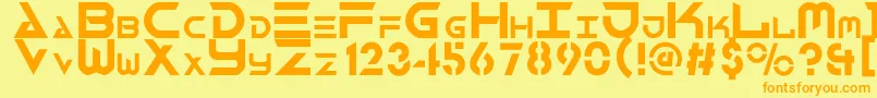 RobotechComplete Font – Orange Fonts on Yellow Background