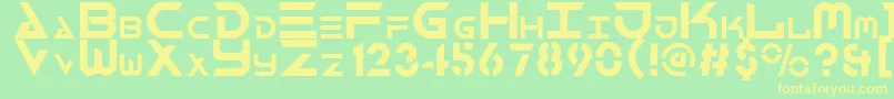 RobotechComplete Font – Yellow Fonts on Green Background