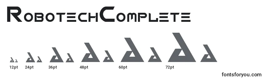 Размеры шрифта RobotechComplete