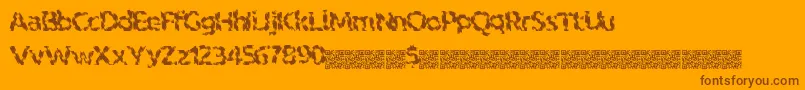 Indiantiger-Schriftart – Braune Schriften auf orangefarbenem Hintergrund