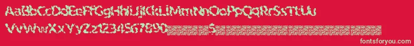 Fonte Indiantiger – fontes verdes em um fundo vermelho