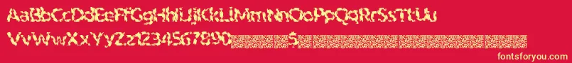 フォントIndiantiger – 黄色の文字、赤い背景