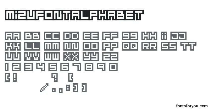 Mizufontalphabetフォント–アルファベット、数字、特殊文字
