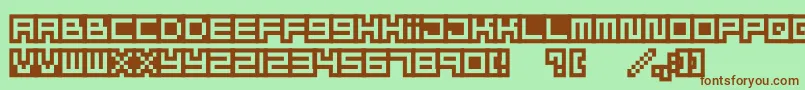 Mizufontalphabet Font – Brown Fonts on Green Background