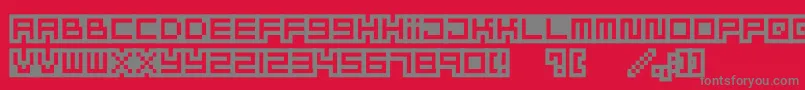 Mizufontalphabet Font – Gray Fonts on Red Background