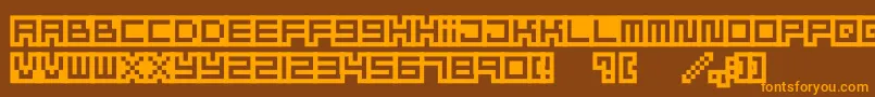 Mizufontalphabet Font – Orange Fonts on Brown Background