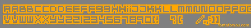 Mizufontalphabet Font – Orange Fonts on Gray Background