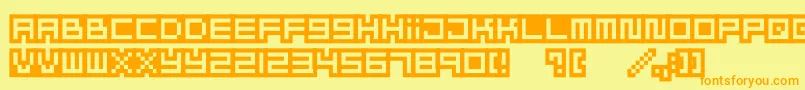 Mizufontalphabet Font – Orange Fonts on Yellow Background