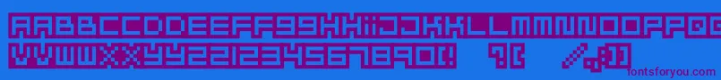 Mizufontalphabet Font – Purple Fonts on Blue Background