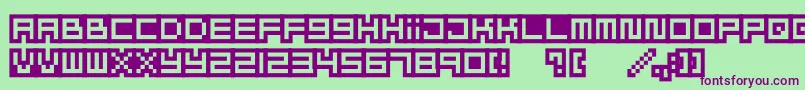 Mizufontalphabet Font – Purple Fonts on Green Background