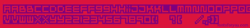 Mizufontalphabet Font – Purple Fonts on Red Background