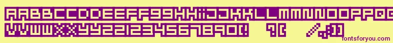 Mizufontalphabet Font – Purple Fonts on Yellow Background